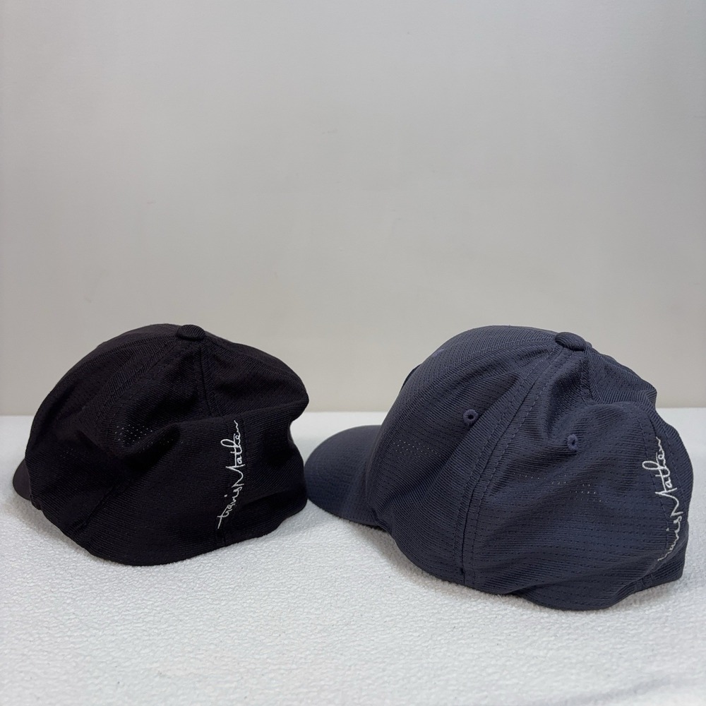 Lot of 2 Travis Mathew Logo Hat Men's S-M Blue Gray/Black FlexFit Golf Cap - Picture 4 of 16